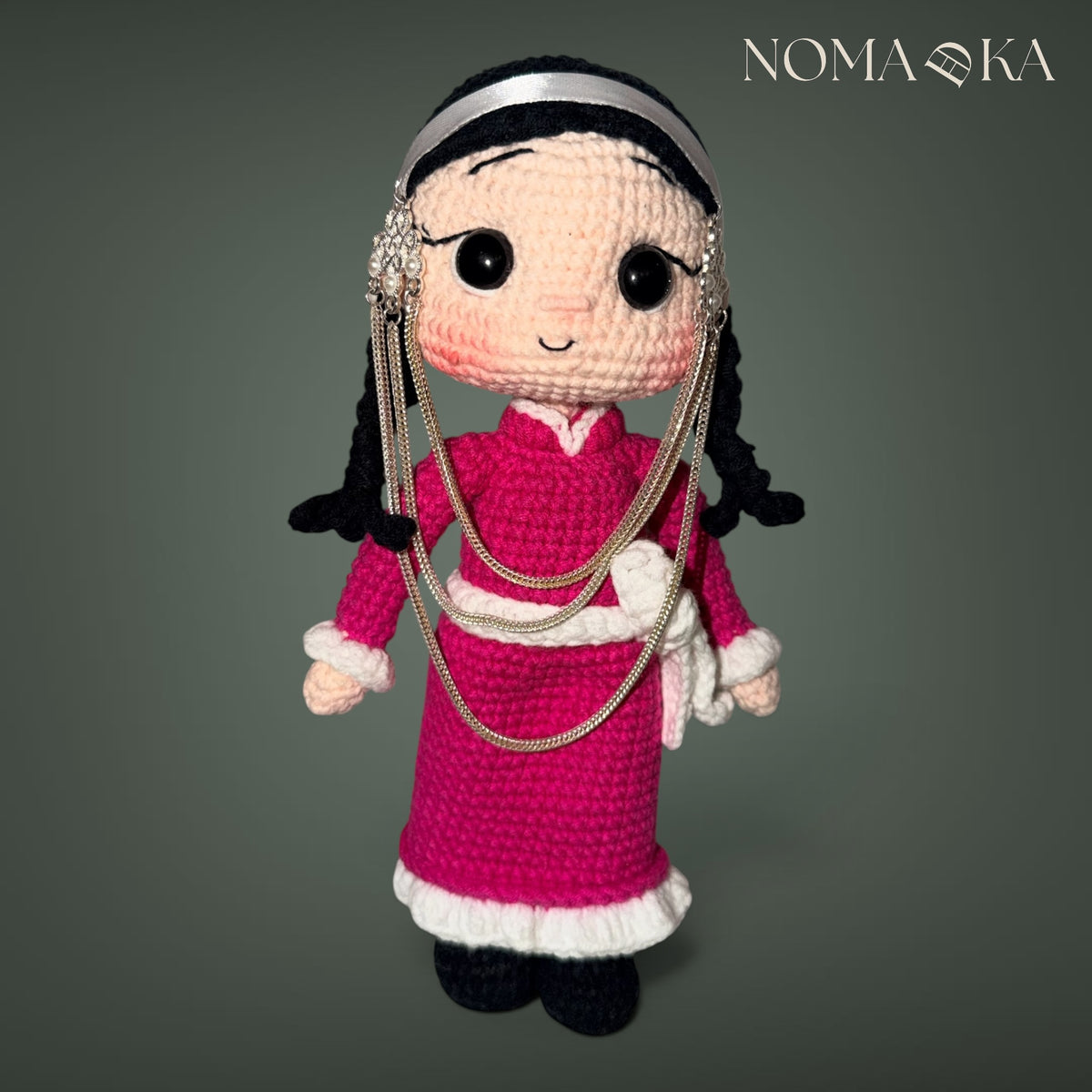 Mongolian Collectable Doll (Fuchsia Pink Deel)